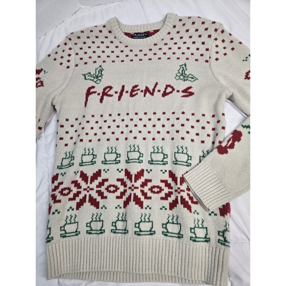 Friends Christmas Sweater Woman M Long Sleeve Ugly Sweater Coffee Perk Festive